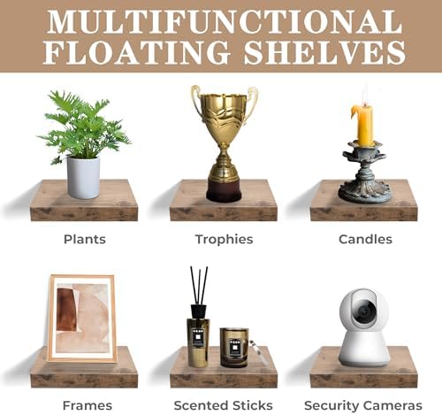 Sorbus 4 Square Floating Shelves for Wall Decor