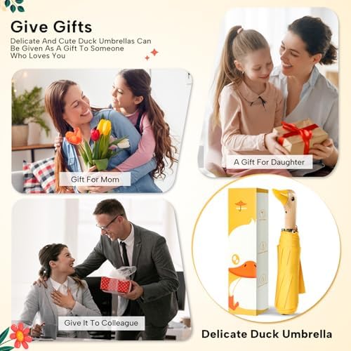 LEAGERA Cute Duck Head Folding Umbrella for Girls