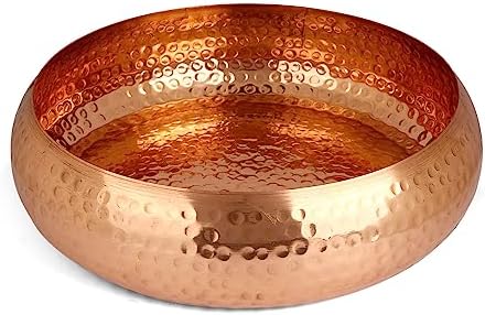 SATVIK Decorative Copper Urli with Hammered Design