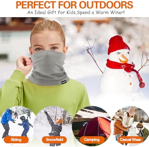 Kids Neck Gaiter - Thick Fleece Warm Winter Scarf for Boys Girls
