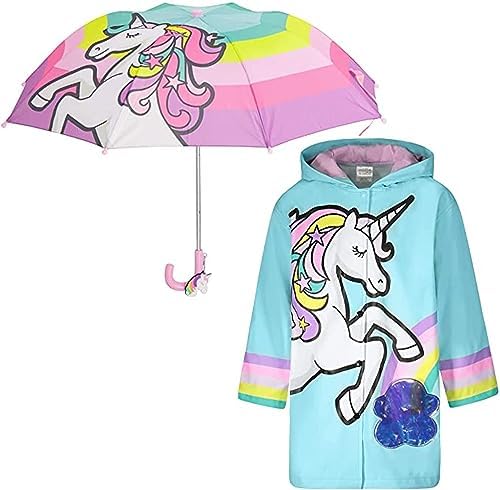 Addie Tate Kids Umbrella and Raincoat Set for Boys Girls