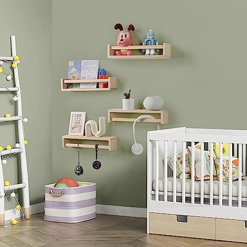 DUICIRX 4-Piece Floating Book Shelves for Kids Room
