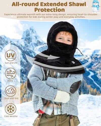 Kids Ski Mask Balaclava with Windproof Hood
