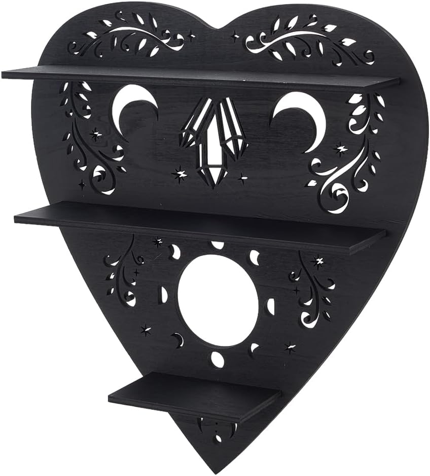 INFUNLY Heart Shape Crystal Display Shelf