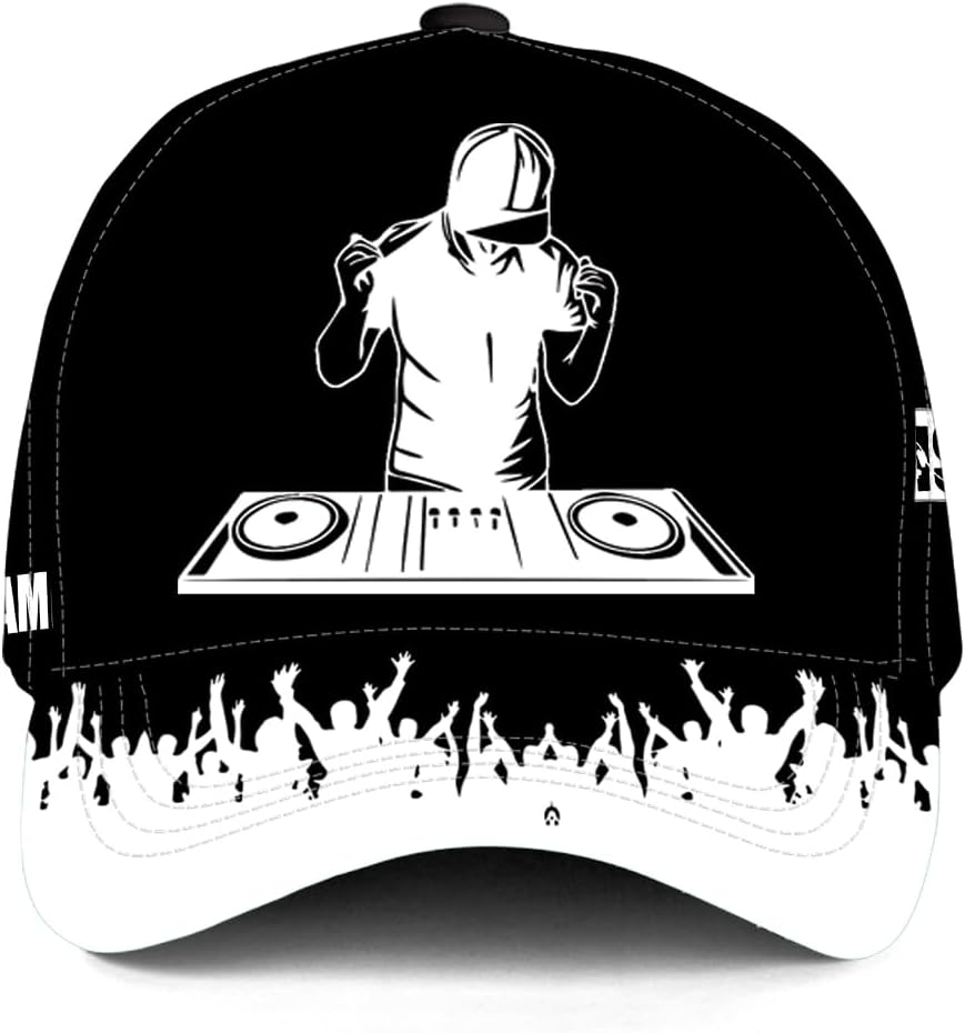 Personalized DJ Baseball Cap for Men Women Custom Name Funny Music Hat