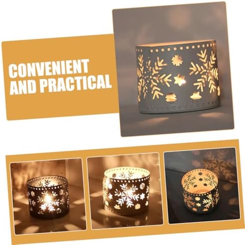 Iron Christmas Candle Holder Snowflake Design Pen Stand Decor