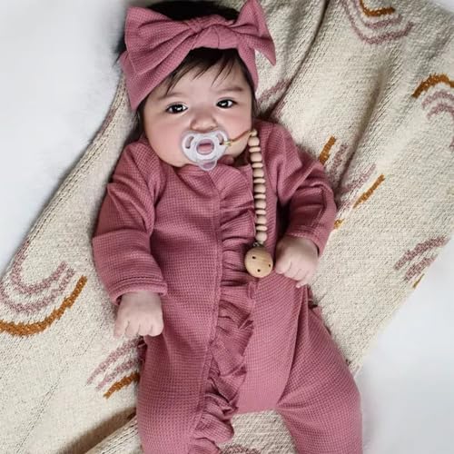 Personalized Newborn Girl Onesie With Ruffled Bow