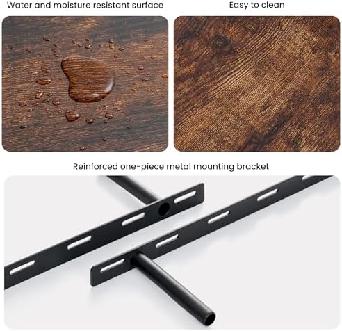 Heimlove Floating Shelves 16 Inch Set of 2 Brown 1