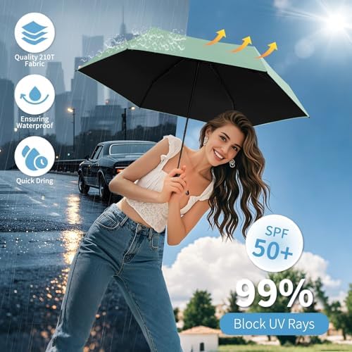 Yoobure Compact Travel Umbrella with Waterproof Case