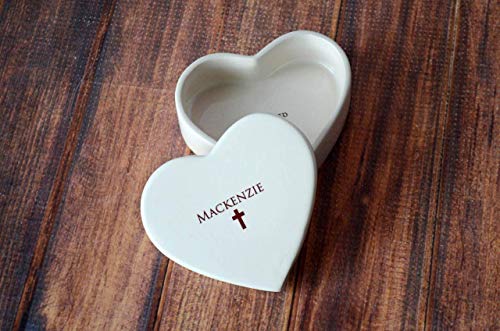 Personalized Baptism Keepsake Box with Heart Design