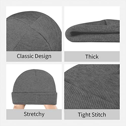 Winter Warm Knitted Hat for Girls Black Cap with Elastic Band