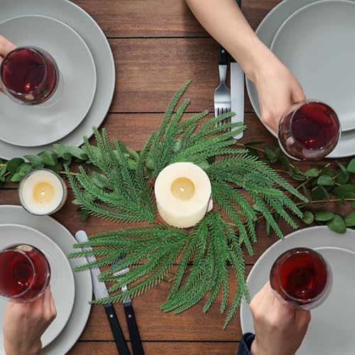 Christmas Candle Wreath 10 Inch Artificial Norfolk Pine 6pcs