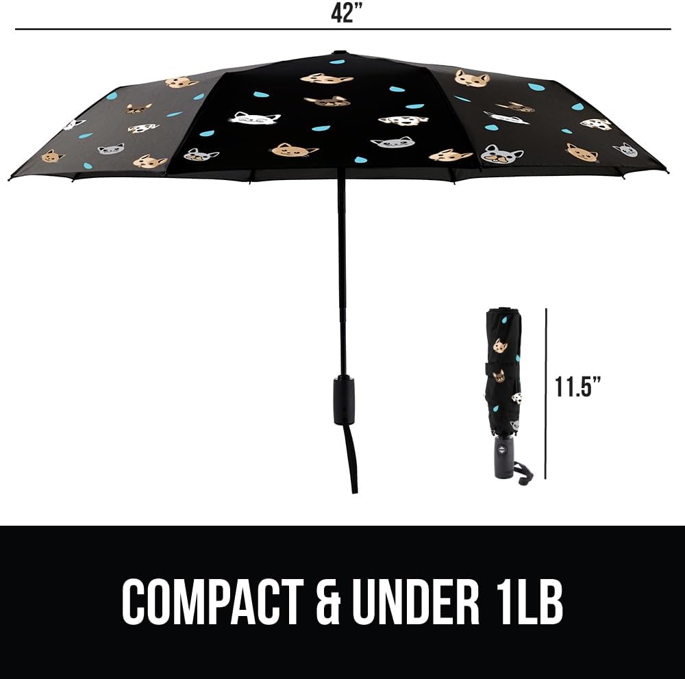 GORILLA GRIP Windproof Stick Umbrella for Dogs and Cats