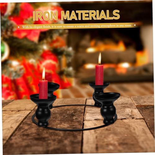 PRETYZOOM Iron Taper Candle Holder Ring for Christmas Wreath