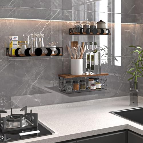 PHAREGE Moon Phase Floating Shelves Set of 3 1