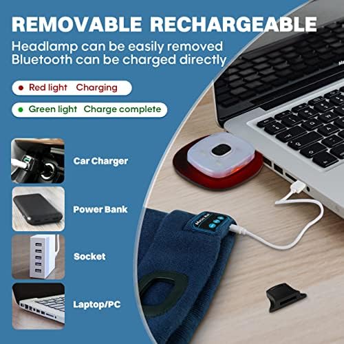Bosttor Bluetooth Beanie with Headlight and Speakers