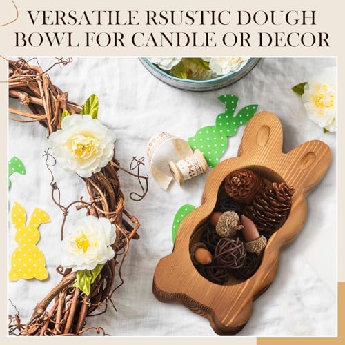GlikCeil 3 Pack Wooden Candle Dough Bowls Set