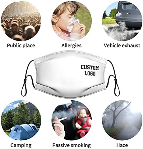 Custom Face Mask with Photo Text Logo Adjustable Reusable Cloth Cover