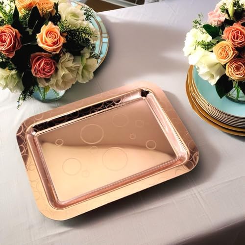 Pack of 3 20x143 Inch Gold Plated Mirror Serving Trays 1