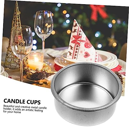 HOOTNEE 24pcs Silver Rimmed Iron Candle Holders