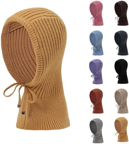 Cambkatl Winter Wool Blend Hooded Scarf Hat