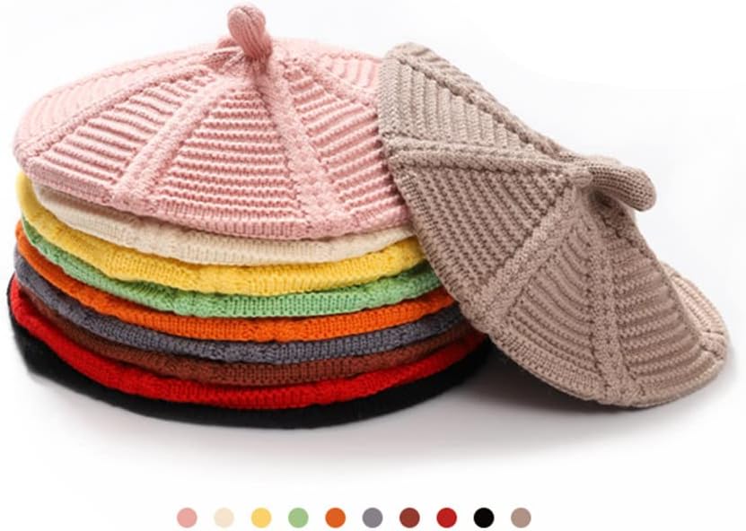 Little Girls Beret Hat Fashion Knitted Cap for Kids