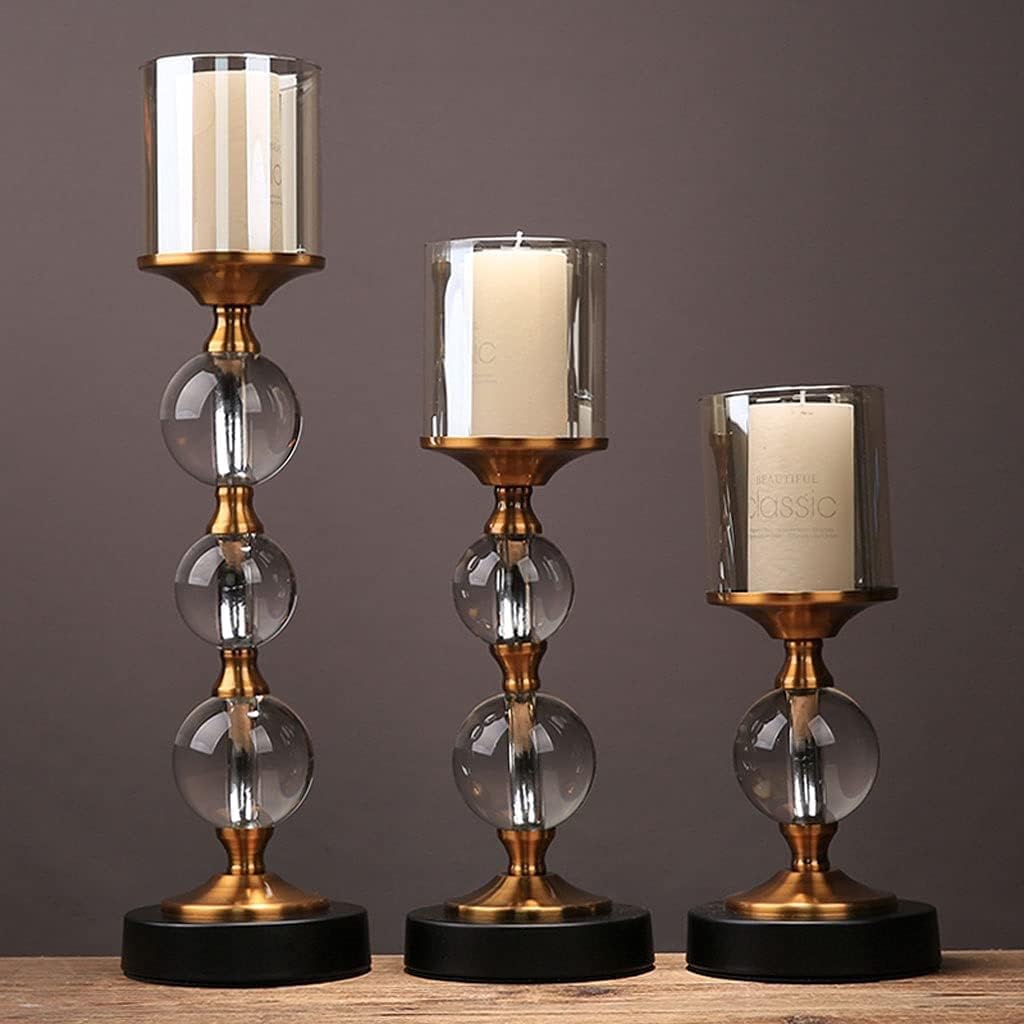 Candelabra Candlestick Holders with Glass Covers