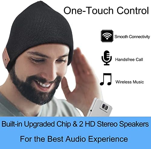 Bluetooth Beanie Headphones with 250mAh Battery for Extended Play