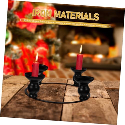 Iron Black Christmas Candle Holder Ring 1