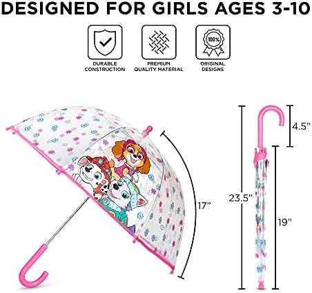 Kids Clear Umbrella with Minnie Mouse and Frozen Designs