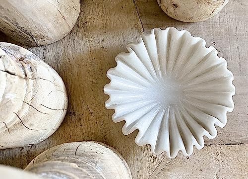 LE HOME DECOR Marble Fluted Bowl 6 Inches