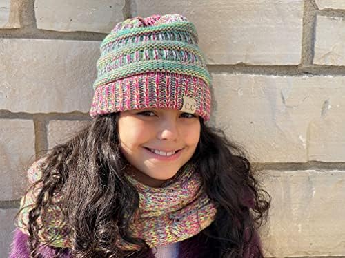 Funky Junque Solid Ribbed Beanie for Kids 2-9 Years