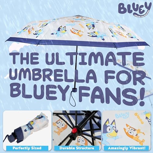 Bluey Kids Folding Umbrella - Telescopic and Lightweight