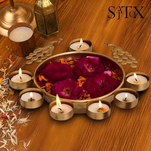 SAJTOX Decorative Peacock Urli Bowl 95 Inches