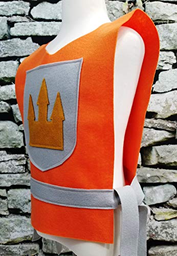 Medieval Knight Orange Costume Tunic for Kids and Adults