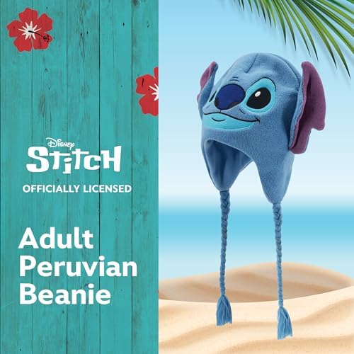 Disney Lilo and Stitch Blue Winter Beanie with Tassels 1