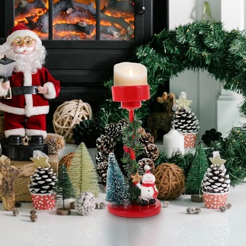 Exquisite Resin Snowman Candle Holder Winter Wedding Decor 1