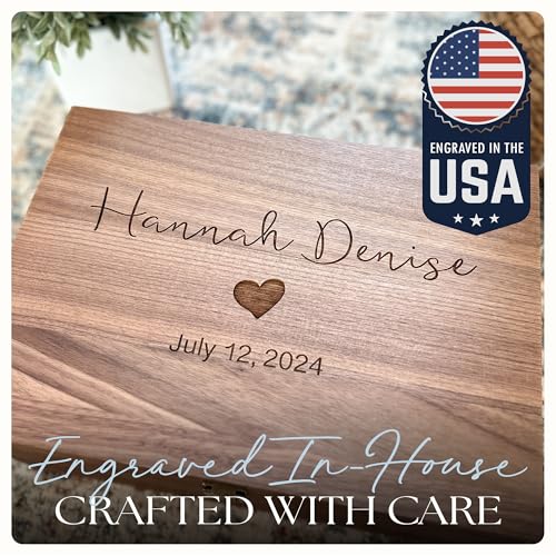 Personalized Baby Keepsake Box in Walnut Wood