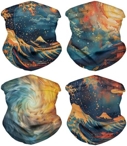 GLUDEAR 4 Pack Face Bandana Balaclava for Men Women