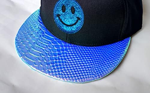 Snapback Hats for Men Skull Embroidery Adjustable Solid Flat Bill Hat