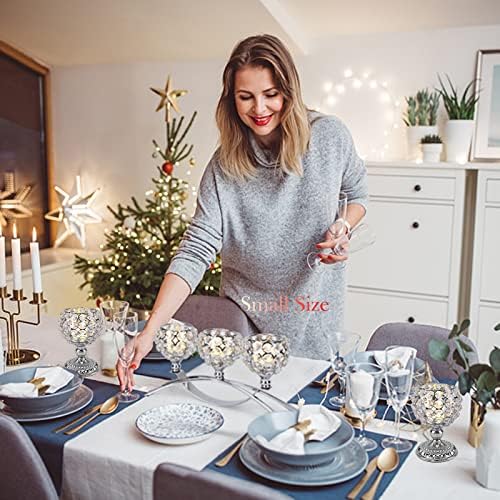 Silver Crystal Candle Holders 3 Arms Bling Table Centerpiece