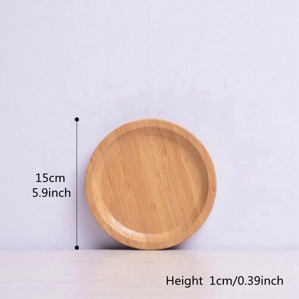 GNSN 15 cm Bamboo Serving Tray for Food Coffee Snacks Candles