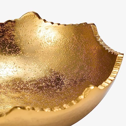 GUTE Gold Brass Half Moon Centerpiece Bowl with Rugged Edges 1