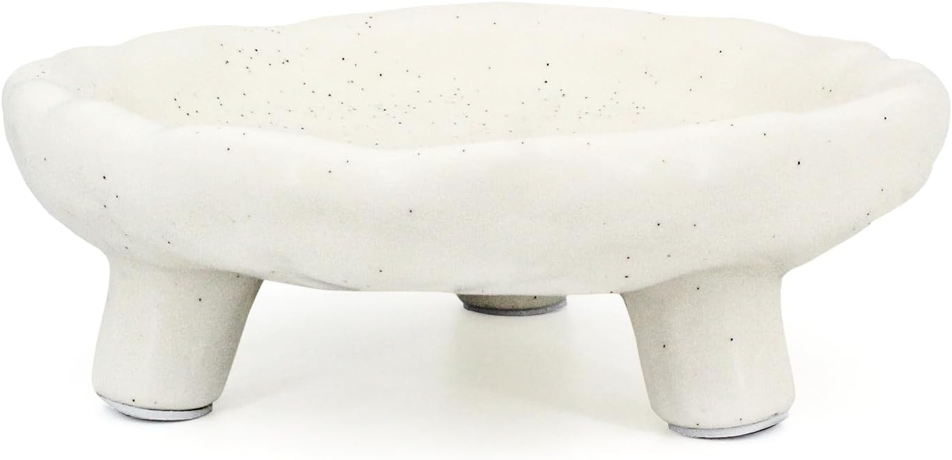 Accessoryway Three-Legs Ceramic Bowl 8 White Footed