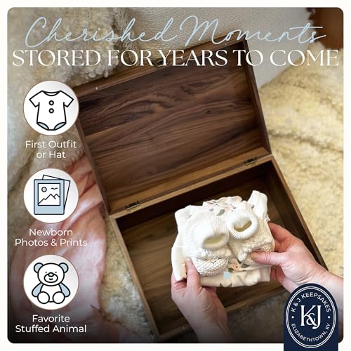 Personalized Baby Keepsake Box in Walnut Wood