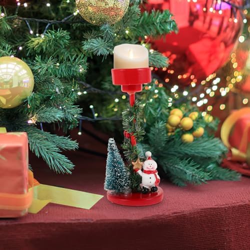 Exquisite Resin Snowman Candle Holder Winter Wedding Decor 1