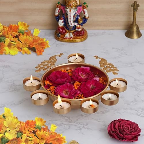 SAJTOX Decorative Peacock Urli Bowl 95 Inches