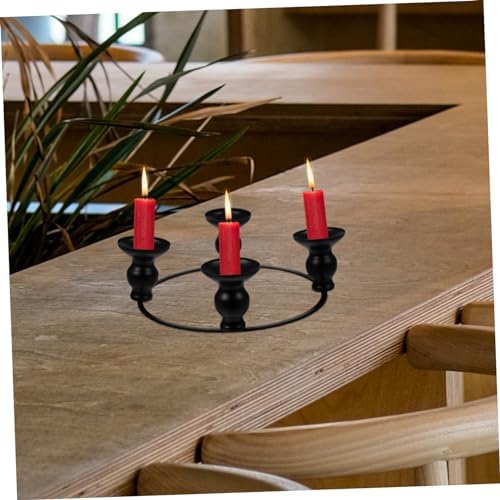 PRETYZOOM Iron Taper Candle Holder Ring for Christmas Wreath