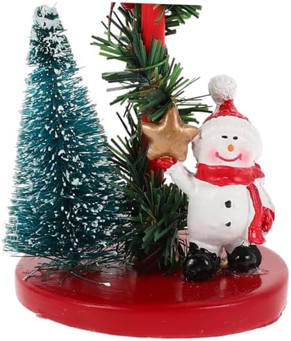 Gatuida Christmas Snowman Candle Holder Resin Statue 1