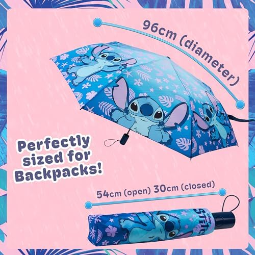 Disney Automatic Umbrella - Compact Lightweight Folding Travel Umbrella